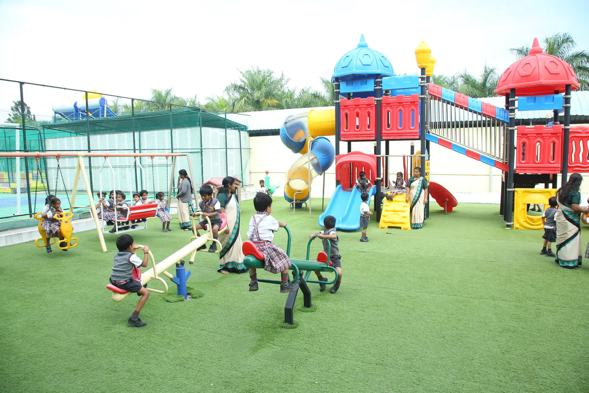Kindergarten children in an art activity