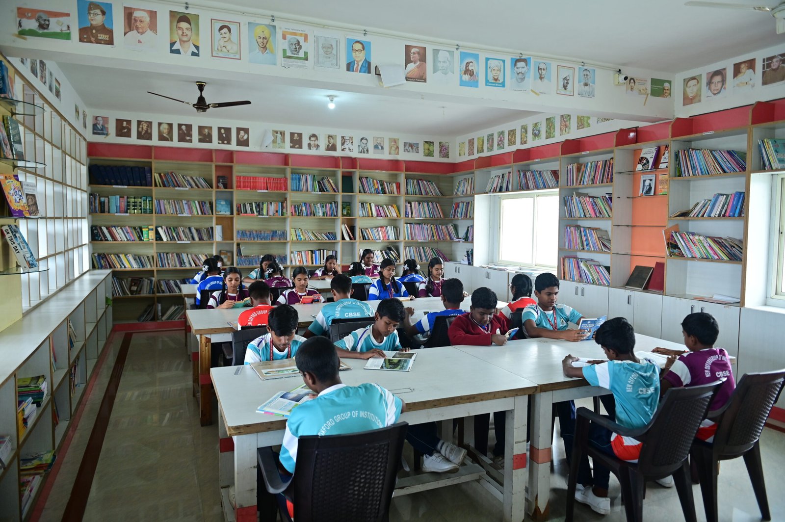 Primary student reading a book
