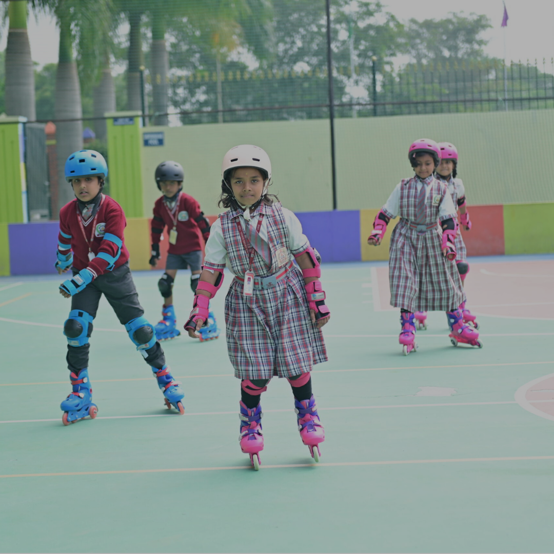 Students skating at New Oxford School